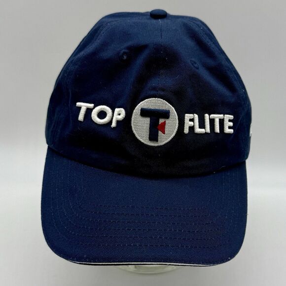 Top Flite‎ Men's Performance Golf Hat Strap Back Blue Spellout Logo TL-Tour - Picture 1 of 6